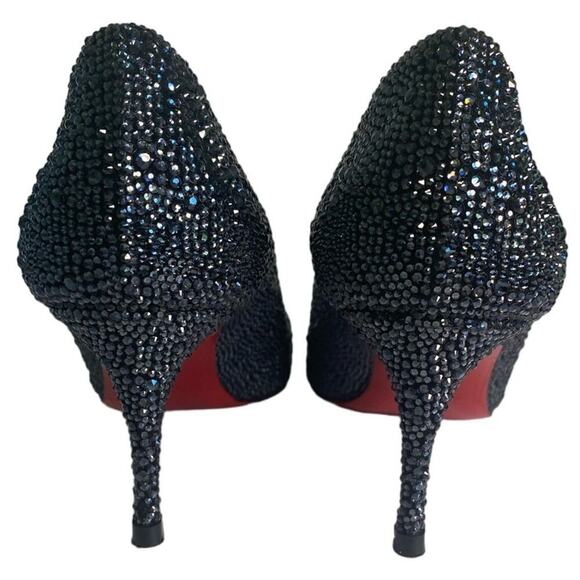 Christian Louboutin Kate 70 mm Black Crystal Embellished Pumps - IT38.5 - Picture 10 of 14